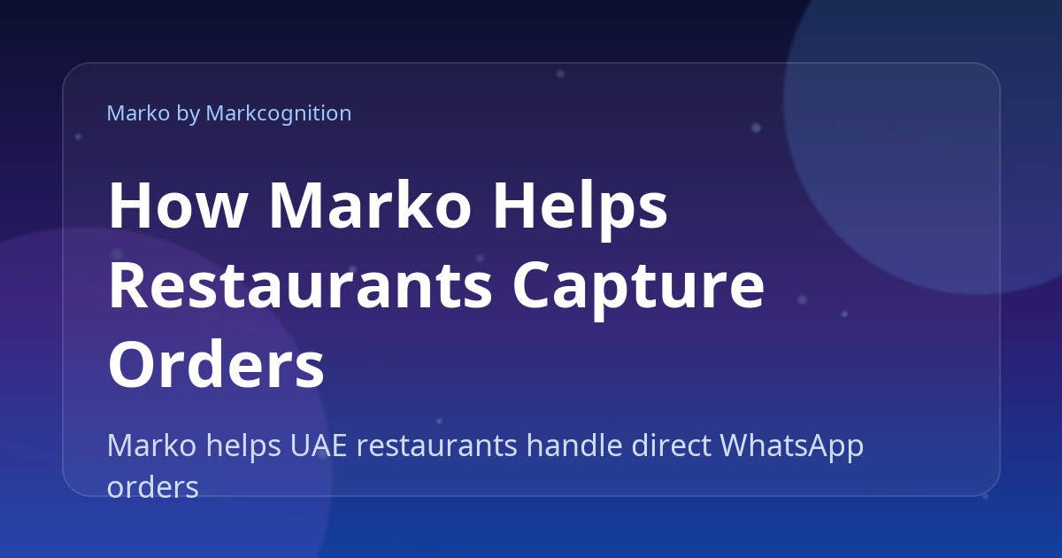 How Marko Helps Restaurants Capture Orders That Would Otherwise Be Lost