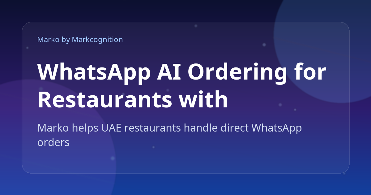 WhatsApp AI Ordering for Restaurants with No In-House Tech Team